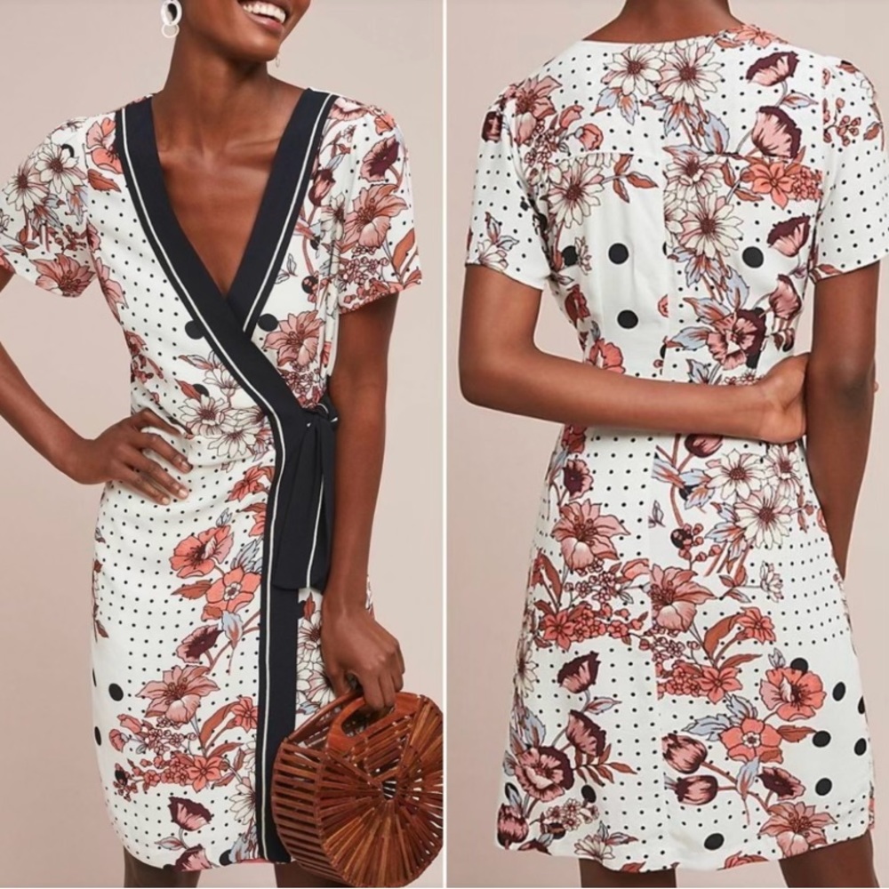 Anthropologie MAEVE Aubrey Floral Wrap Dress